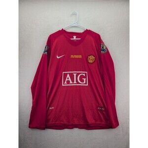 Cristiano Ronaldo #7 Manchester United NikeFIT Long Sleeve Jersey XL 2008 Final